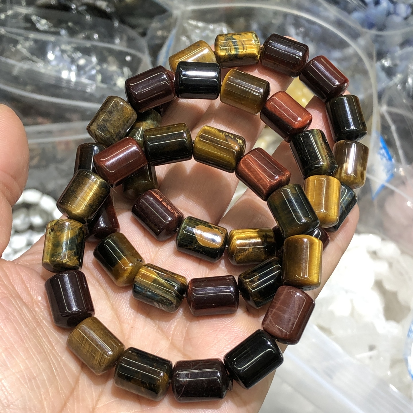 Gemstone Bracelet Healing - 1 Pc Natural Colorful Tiger Eye