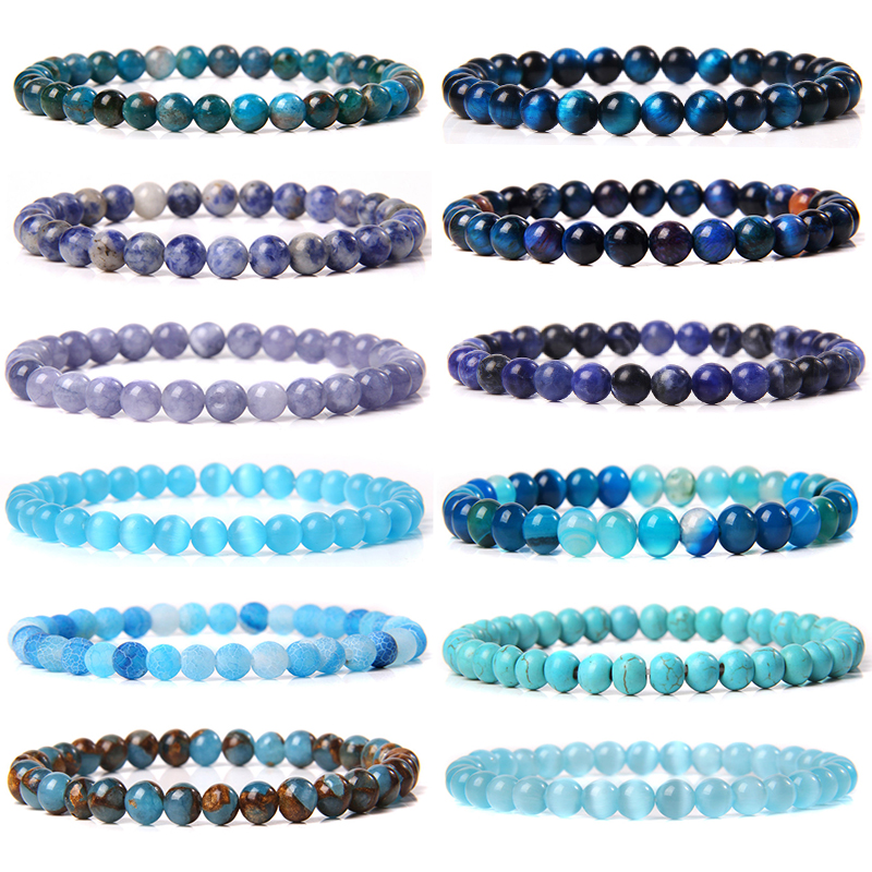 Gemstone Bracelet Healing - Natural Stone 6mm Beads Bracelet for