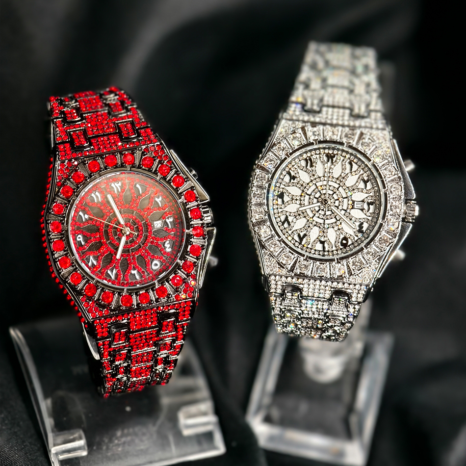 Jewelry And Watches Luxury Brand - Red Diamond Watch For Men Brand
