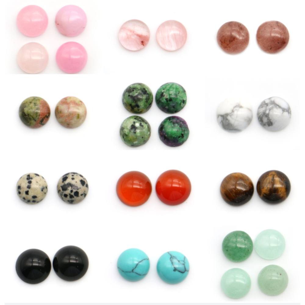 Turquoise Stone Ring - 5 Pcs Cabochon Natural Stone Beads