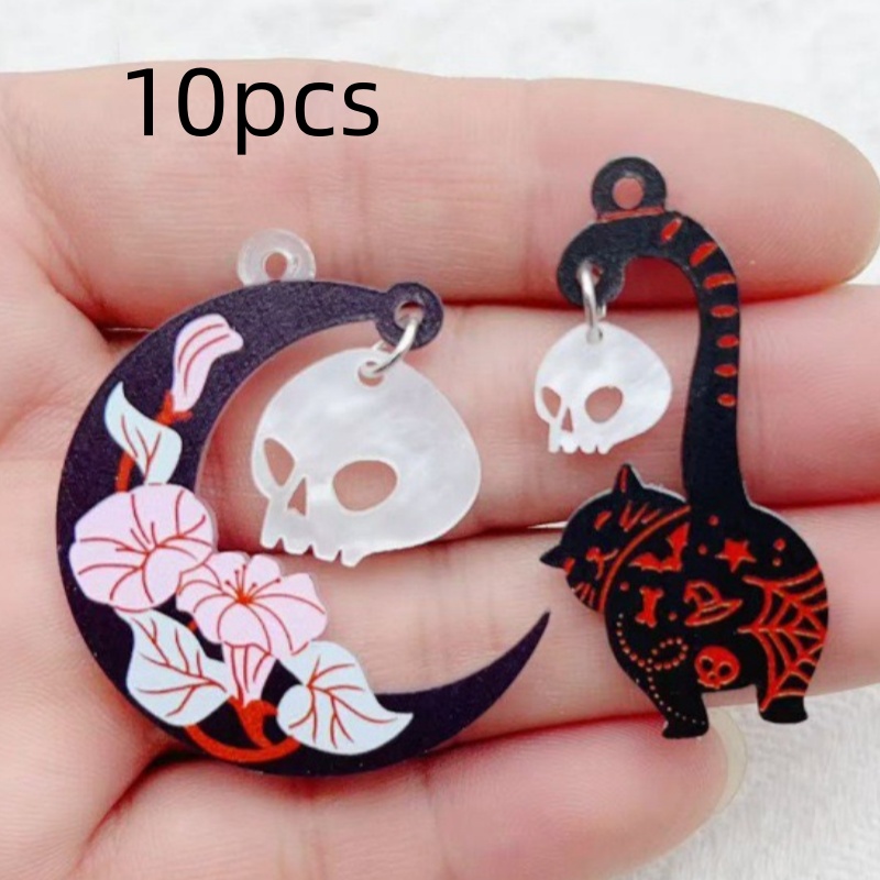10pcs Halloween Acrylic Ghost  - Jewelry & Watches Spółka Z Ograniczoną Odpowiedzialnością recensie en prijs