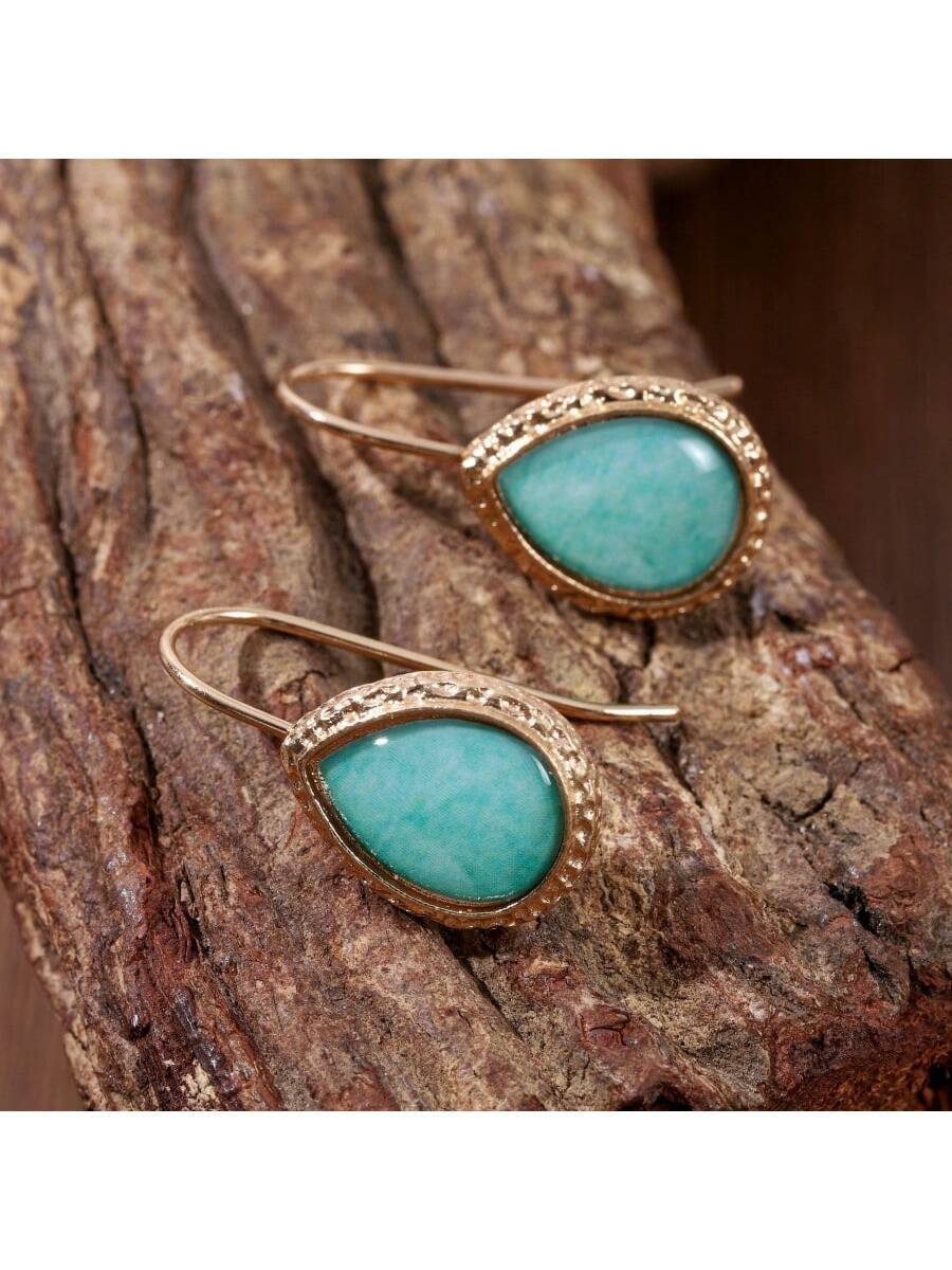 2PCS Bohemian Teardrop Earring - Turquoise Stone Ring recensie en prijs