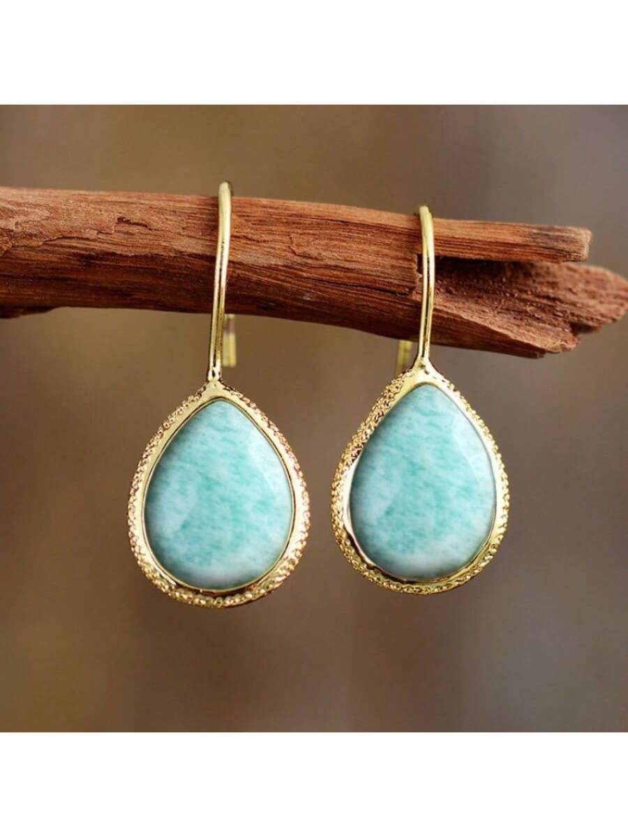 2PCS Bohemian Teardrop Earring - Turquoise Stone Ring recensie en prijs