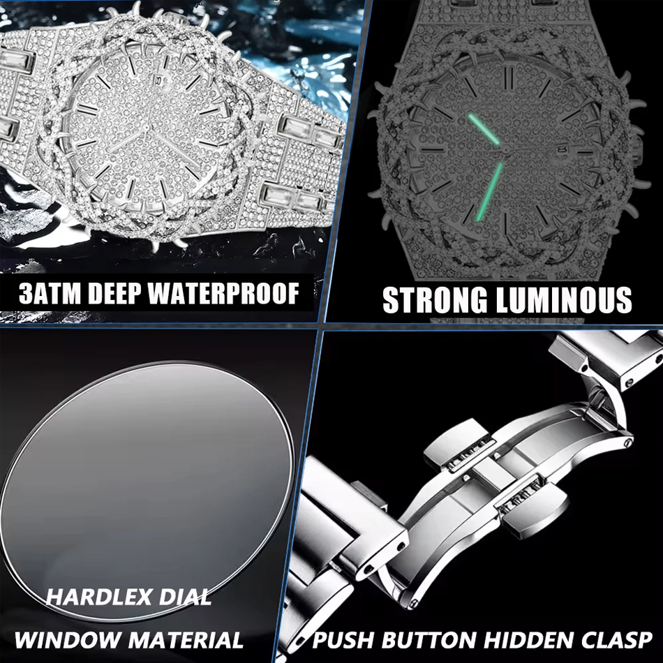 PINTIME Hot Fashion Full Diamo - Jewelry And Watches Luxury Brand recensie en prijs