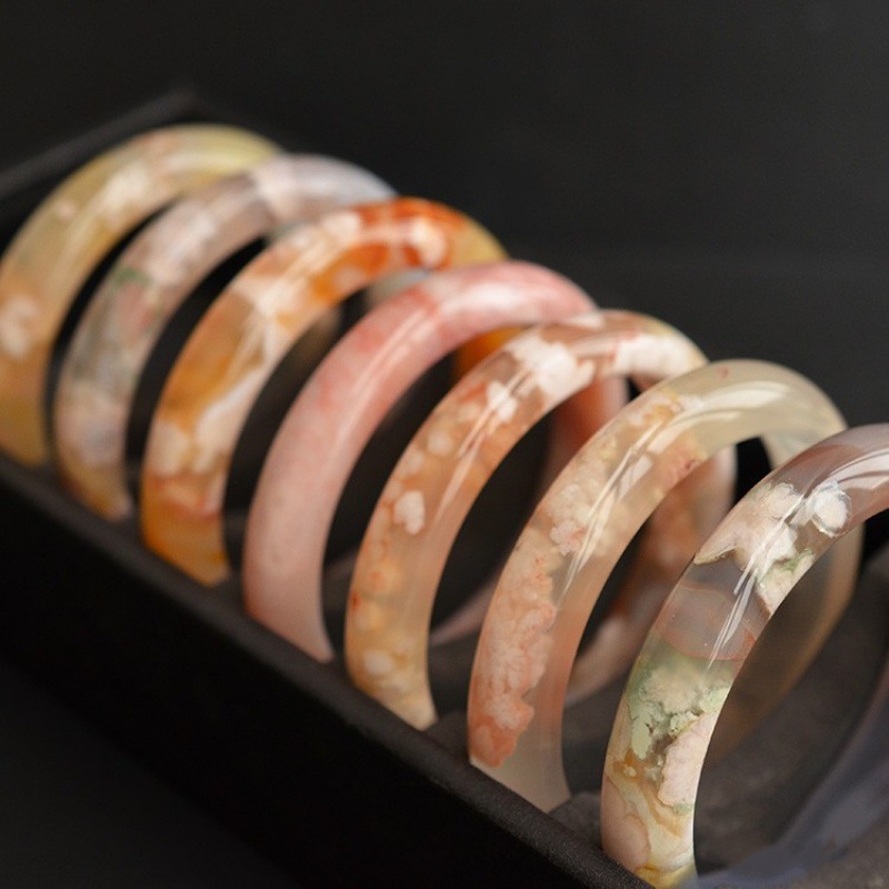 Flower Agate Bangle Women Heal - Gemstone Bracelet Healing recensie en prijs