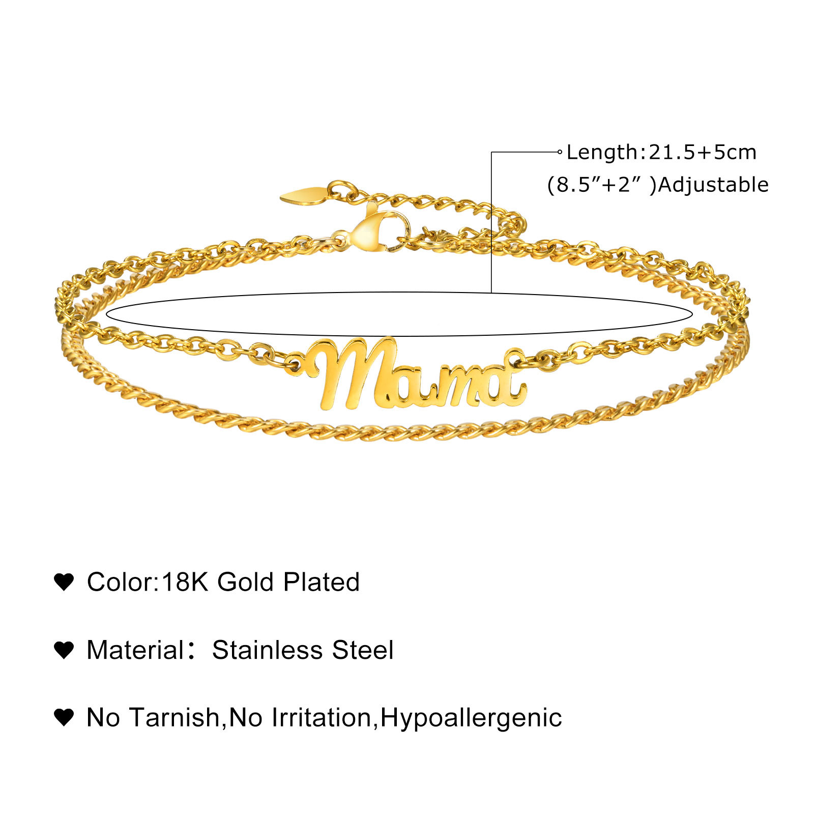 Vnox Customized Name Anklets f - Anklet Foot Chain recensie en prijs