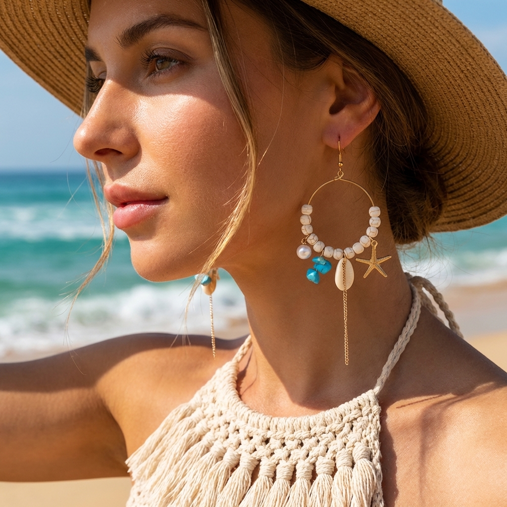 Mermaidcore Ocean Charm Hoop E - Turquoise Stone Ring recensie en prijs
