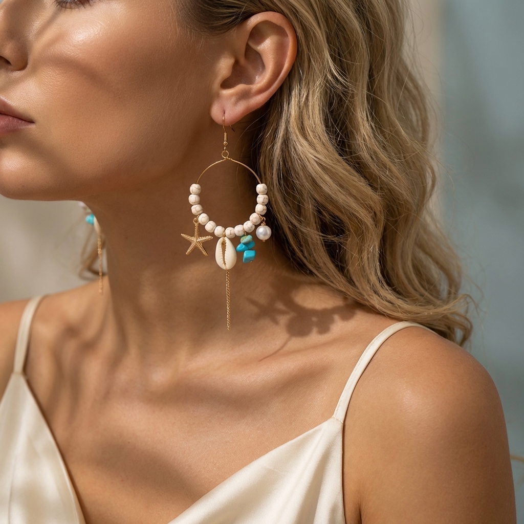 Mermaidcore Ocean Charm Hoop E - Turquoise Stone Ring recensie en prijs