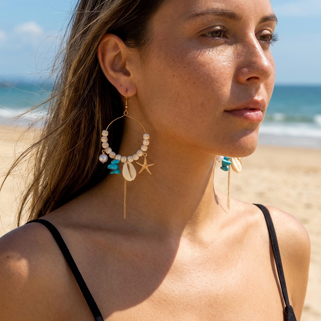 Mermaidcore Ocean Charm Hoop E - Turquoise Stone Ring recensie en prijs