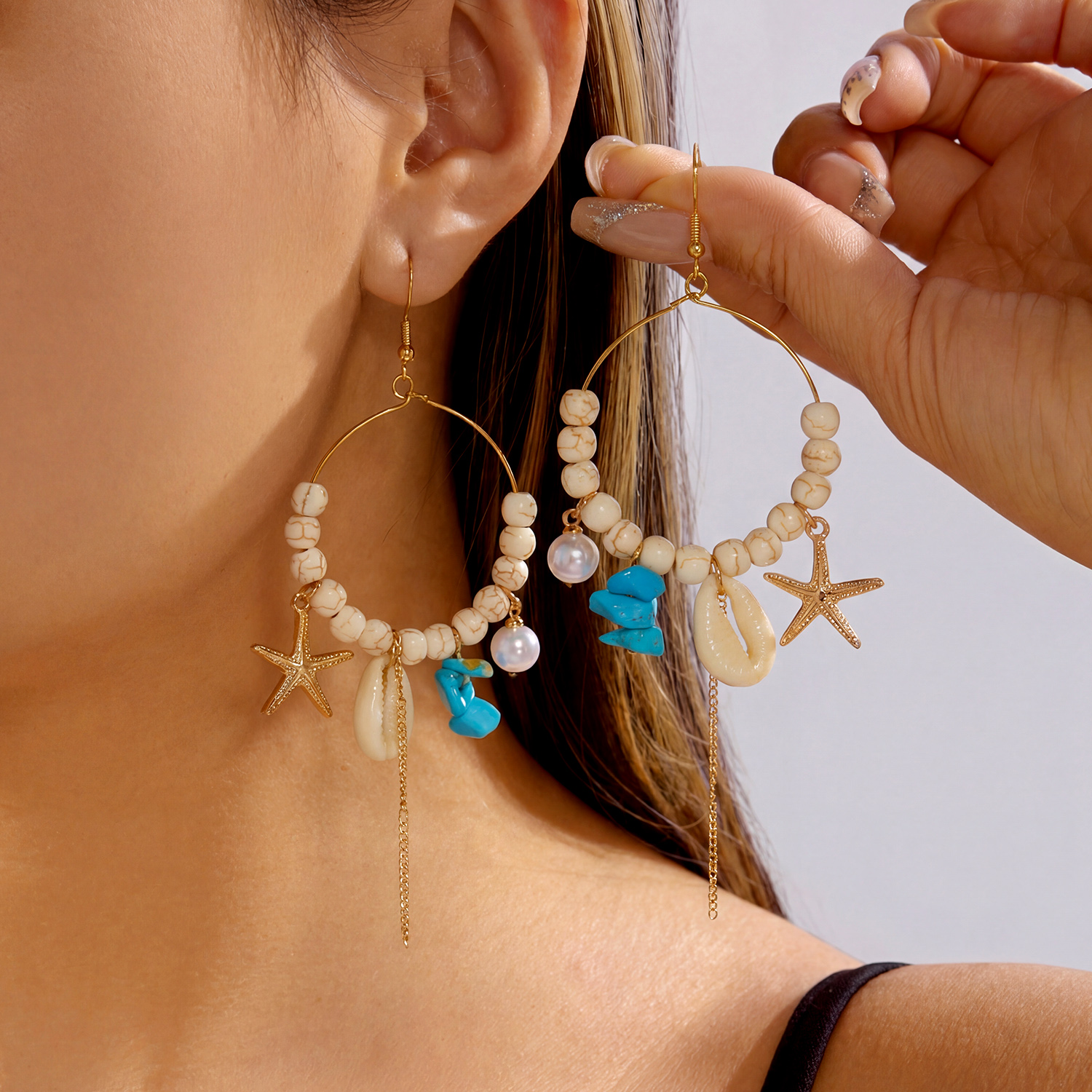 Mermaidcore Ocean Charm Hoop E - Turquoise Stone Ring recensie en prijs