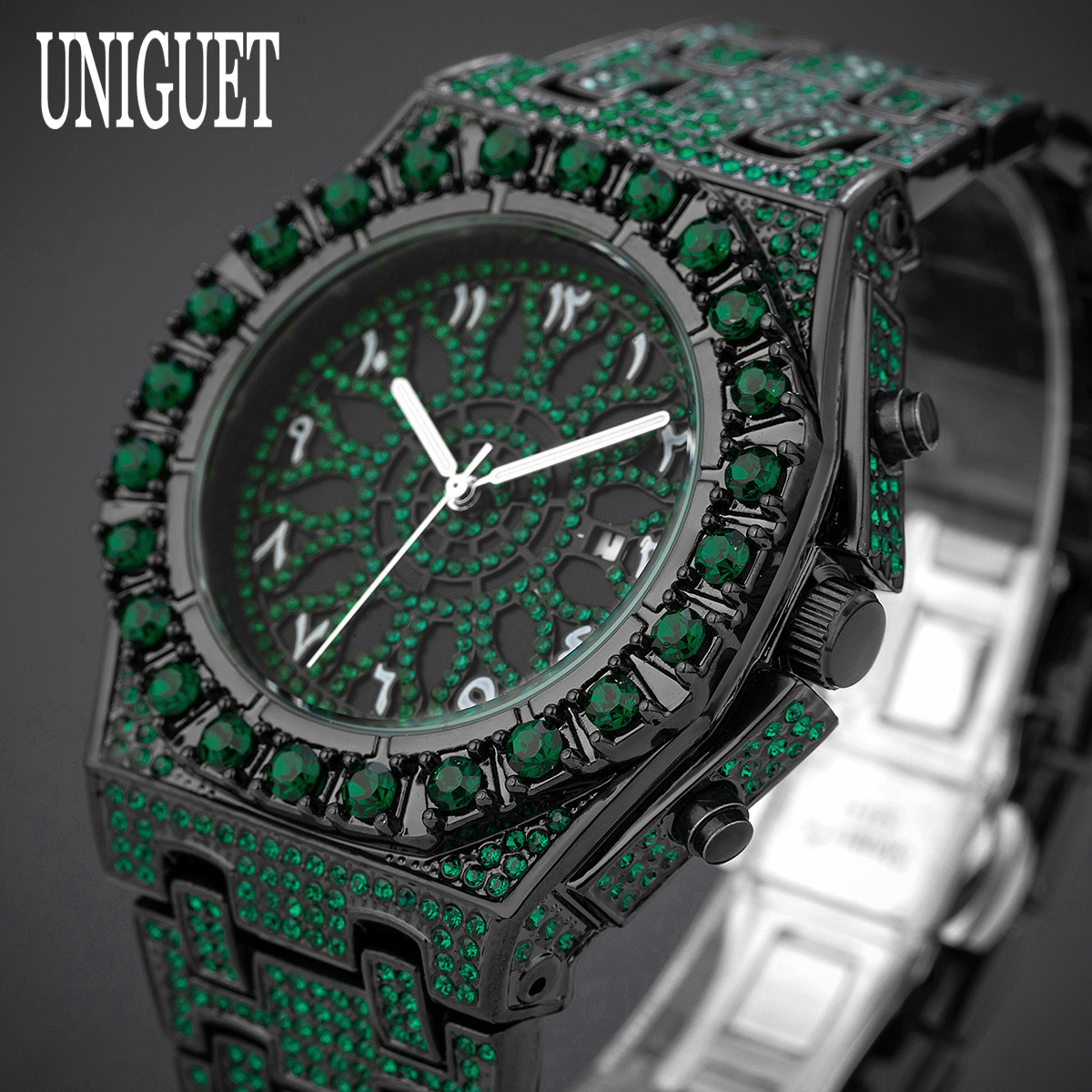 Hip Hop Green Ice Wristwatch M - Jewelry And Watches Luxury Brand recensie en prijs