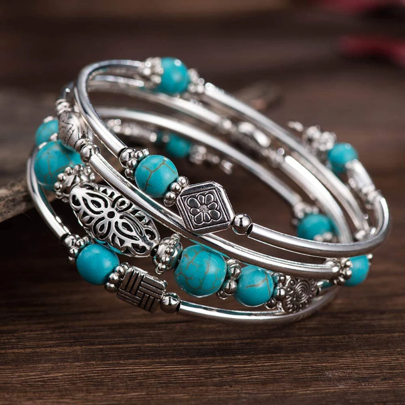 Layered Wrap Bangle Turquoise  - Turquoise Stone Ring recensie en prijs