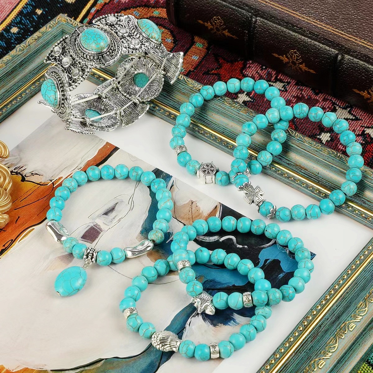 Various Shapes Blue Turquoise  - Turquoise Stone Ring recensie en prijs
