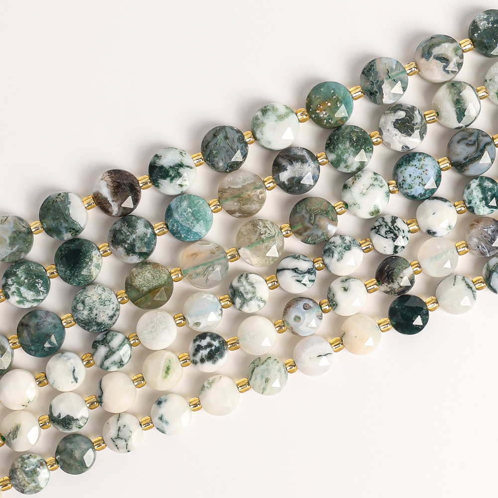 TREE AGATE BEADS WHITE GREEN C - Gemstone Bracelet Healing recensie en prijs