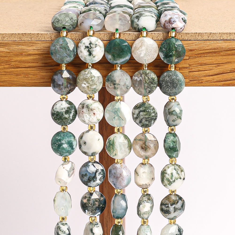 TREE AGATE BEADS WHITE GREEN C - Gemstone Bracelet Healing recensie en prijs
