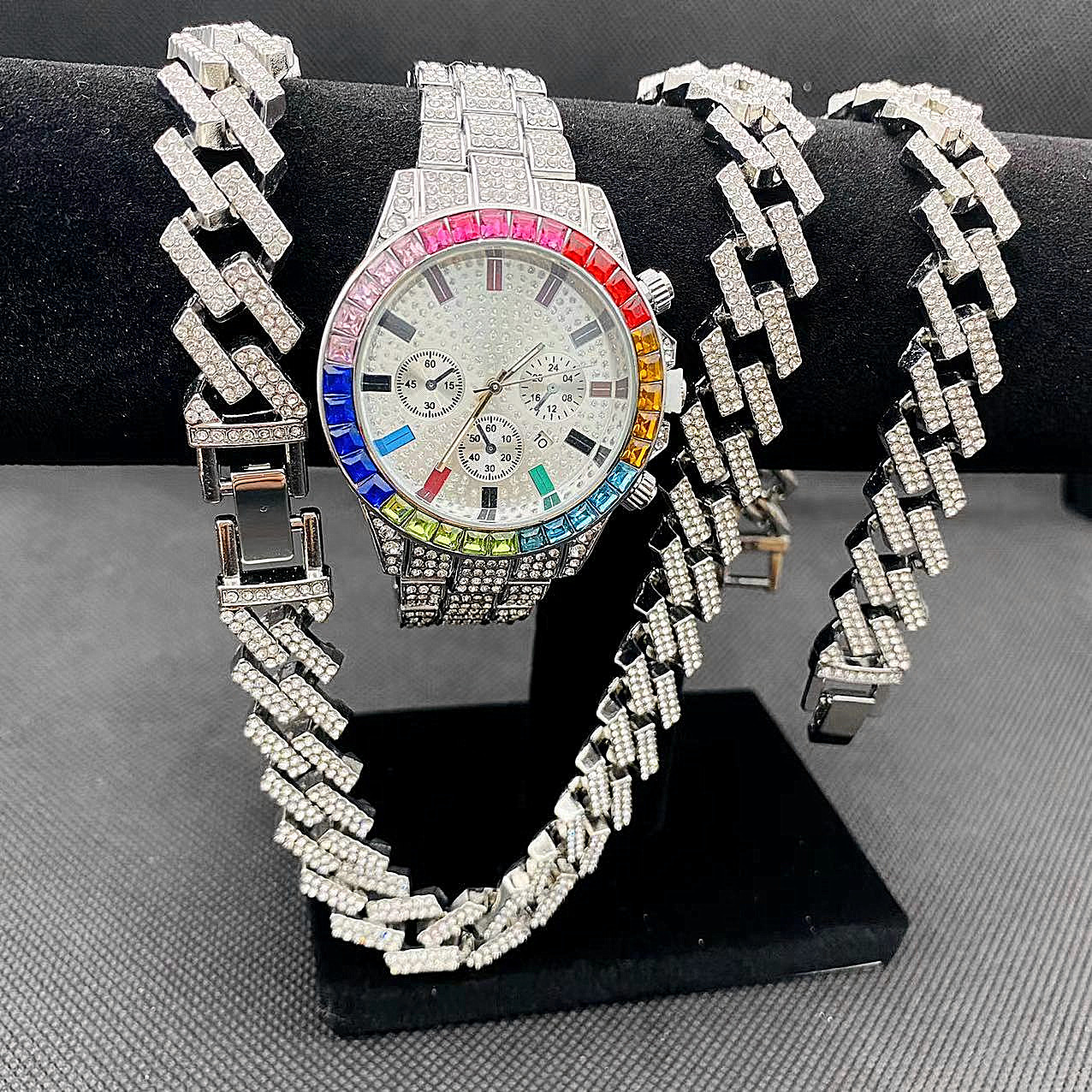 3PCS Hip Hop Mens Women Jewelr - Best Jewelry Watches Women recensie en prijs