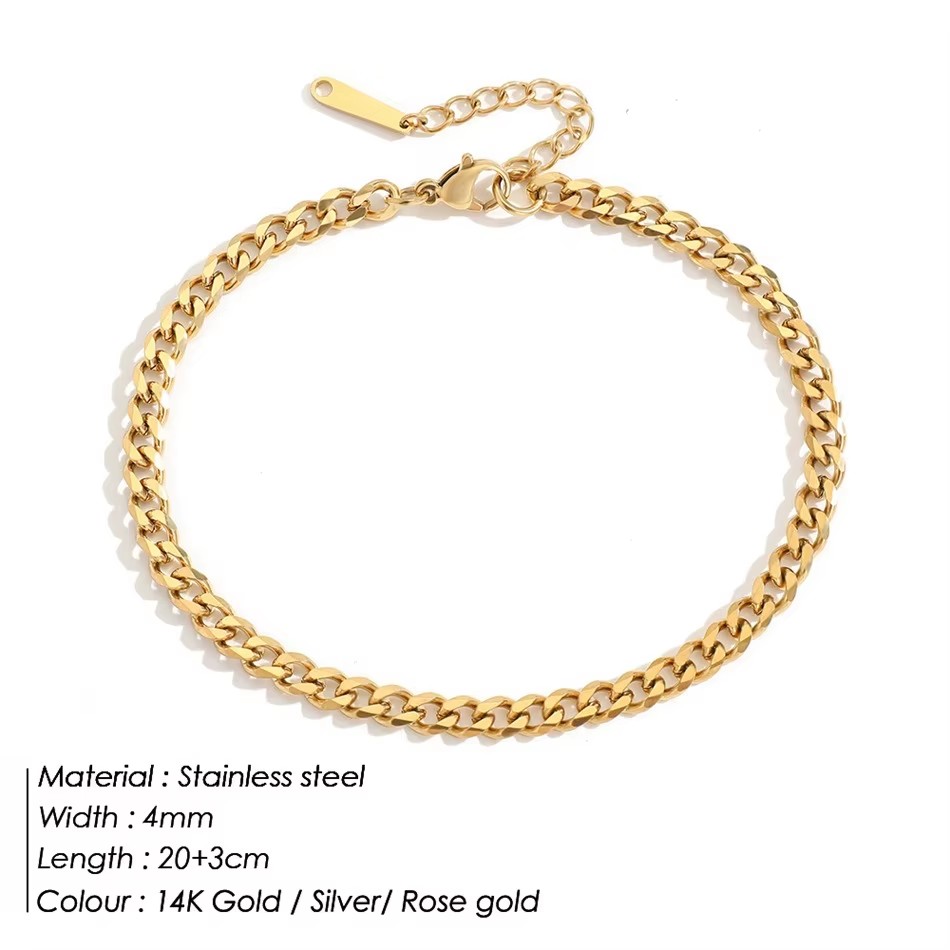 4MM Stainless Steel Simple Cub - Anklet Foot Chain recensie en prijs