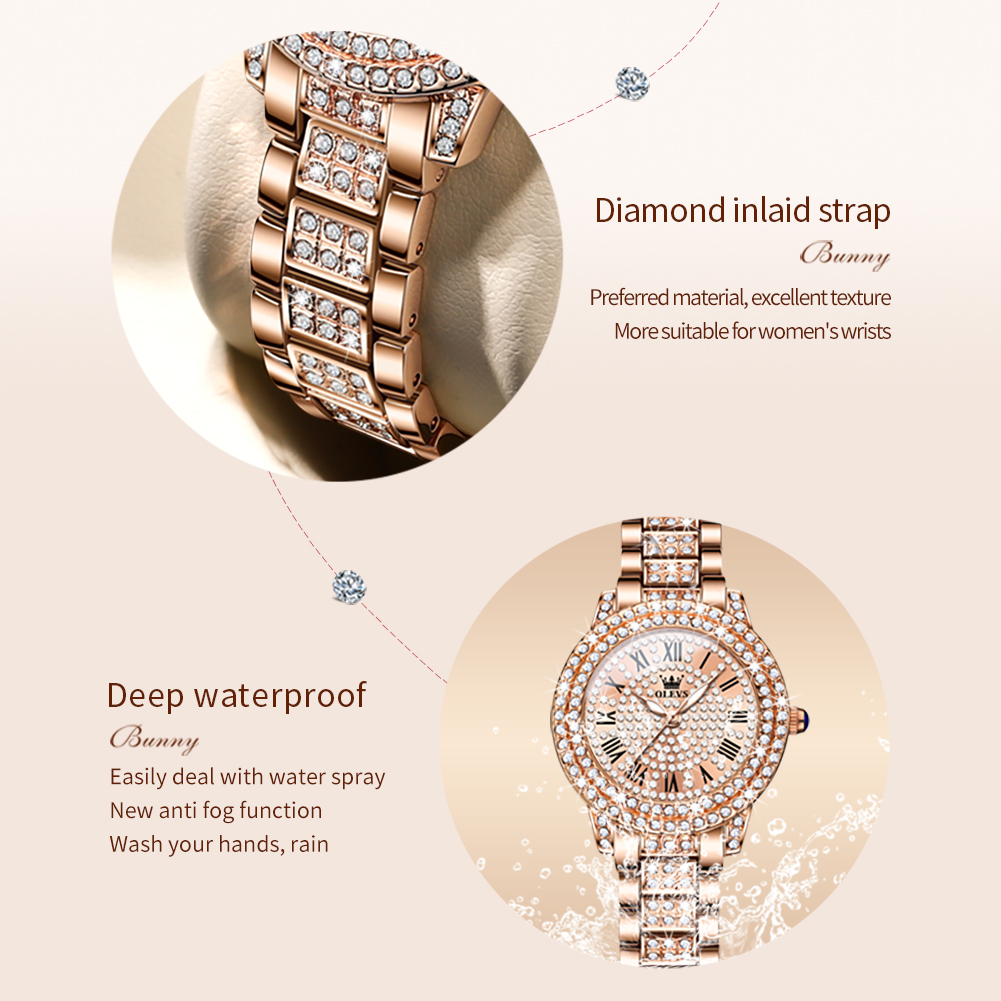 OLEVS 9943 Luxury All Diamond  - Jewelry Watches Gold recensie en prijs